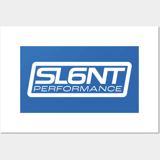 Slant 6 Performance (White + Blue) Wall Art by jepegdesign